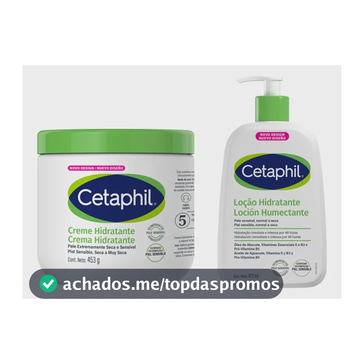 Kit Cetaphil: 1 Creme Hidratante Neutra 453g + 1 Loção Hidratante Neutra 473ml