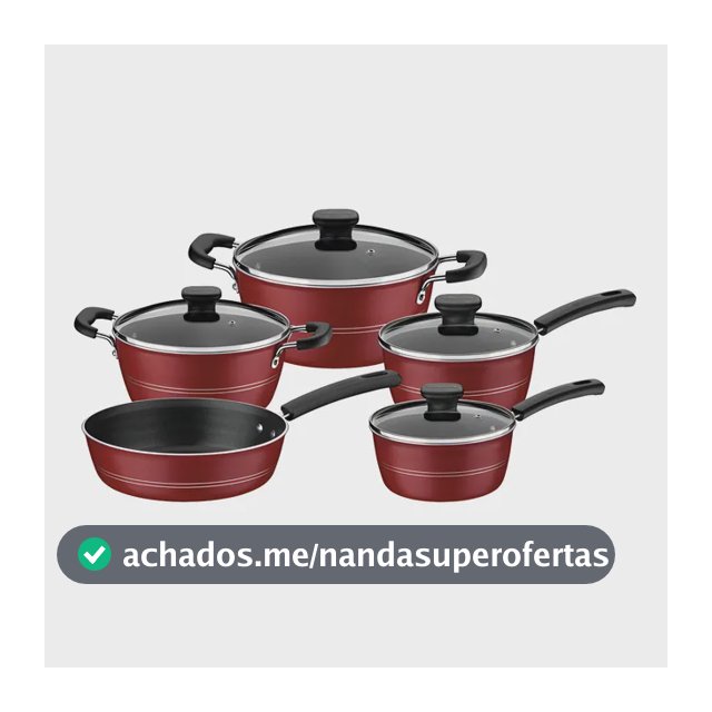 Jogo De Panelas Sicília 5 Peças Vermelho Tramontina