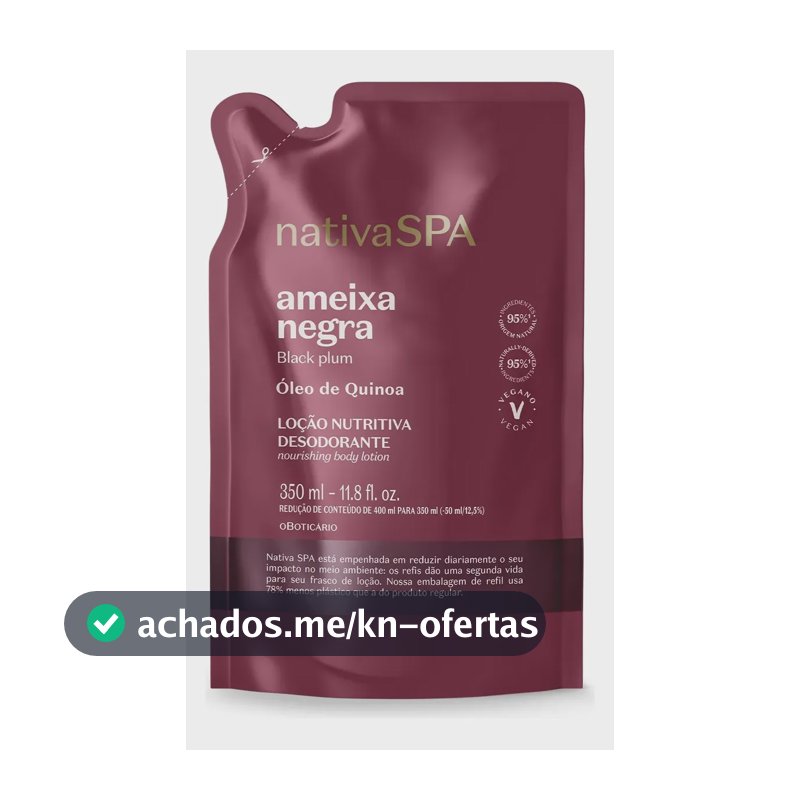 Refil Loção Desodorante Hidratante Corporal Nativa Spa Ameix