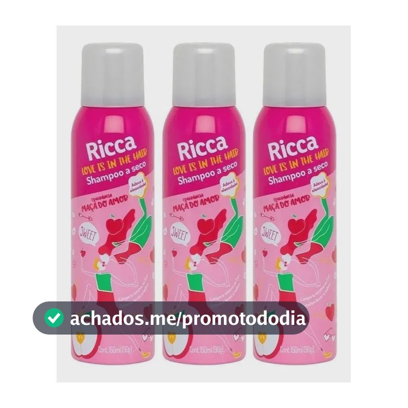 Shampoo A Seco Ricca Maça Do Amor 150ml 3und