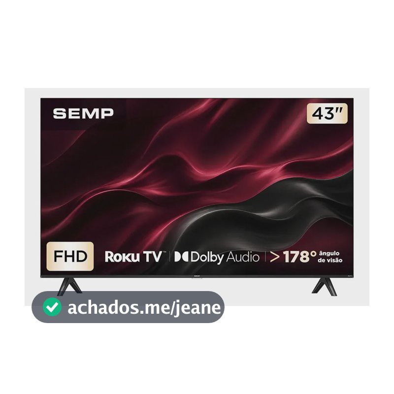 Smart Tv Semp 43 Polegadas Led Full Hd S42r Roku Tv Wi-Fi Dolby Audio Brilho Até 240 Nits 43s42r