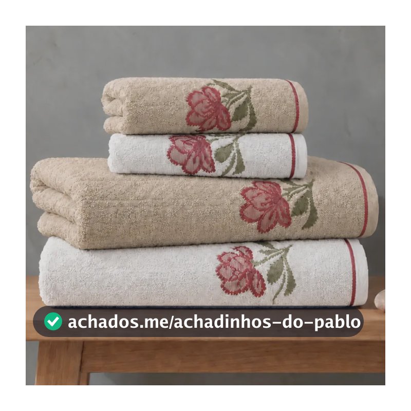 Jogo De Toalhas 4 Peças 100% Algodão Karsten Banho E Rosto