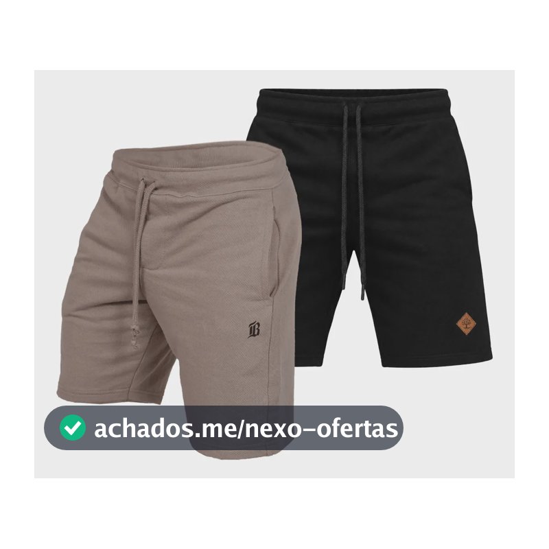 Kit 2 Bermudas  Preta E Caqui, Casual E Confortável