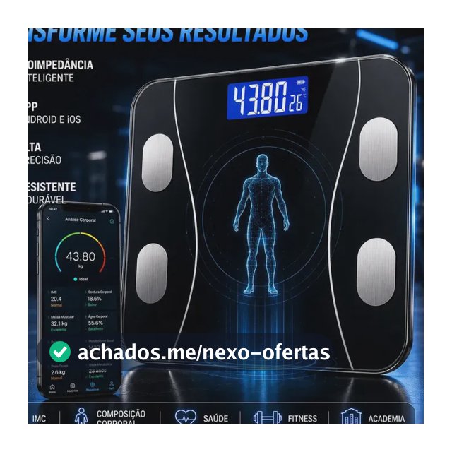 Balança Digital Bioimpedância Smart Bluetooth Inteligente IMC Saúde Peso App Android Academia Banheiro Alta Precisão Megalodonte