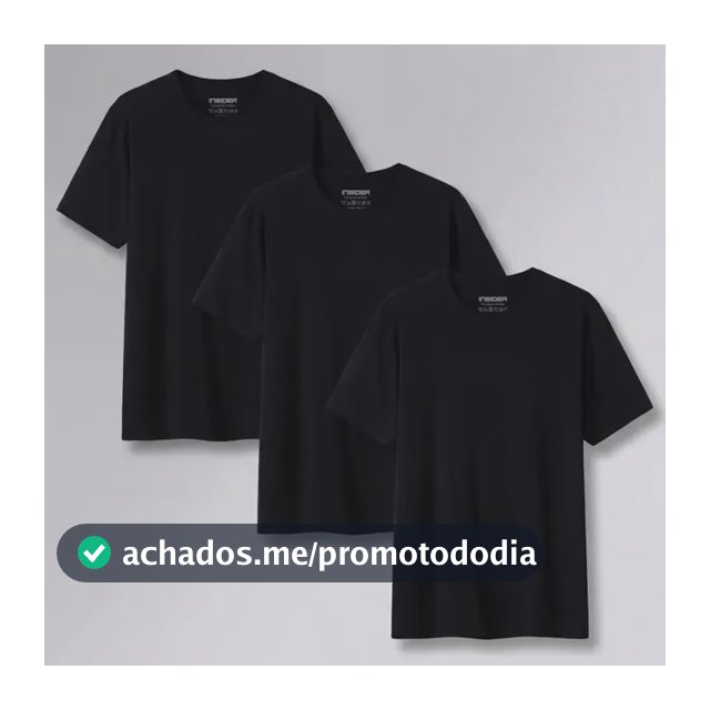 Kit 3 Camisetas Light Insider Preto M Liso
