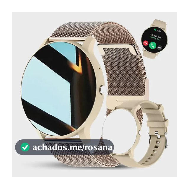 Kit Smartwatch A Prova D'água Mede Pressão Arterial Gps Mulh