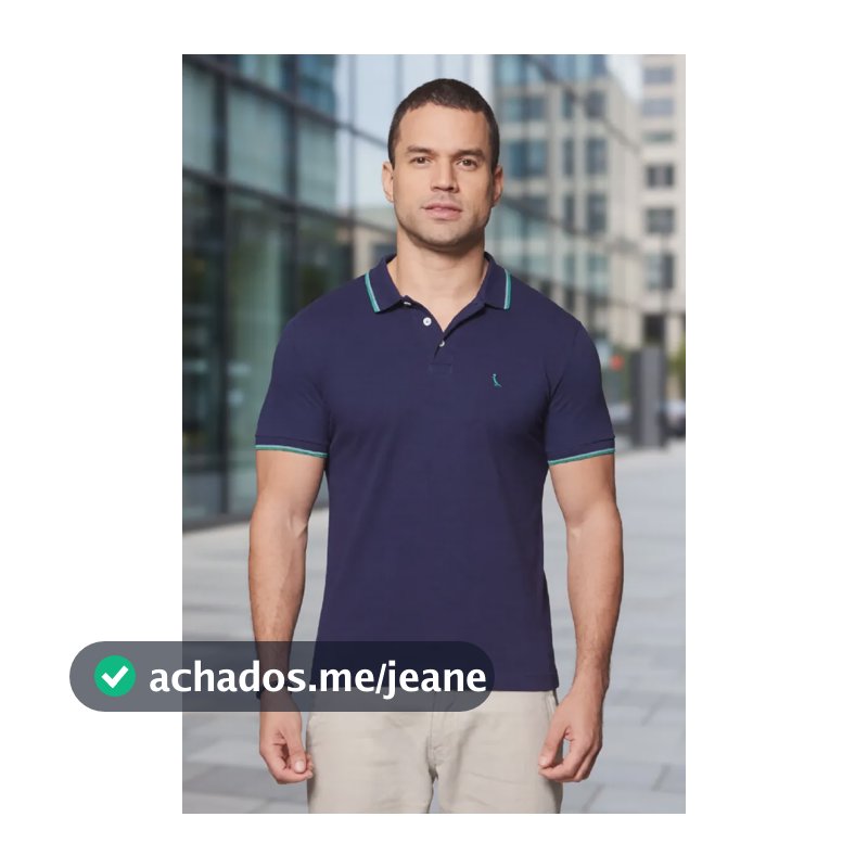 Masculina Reserva Polo Básica Friso Duplo Marinho Liso G