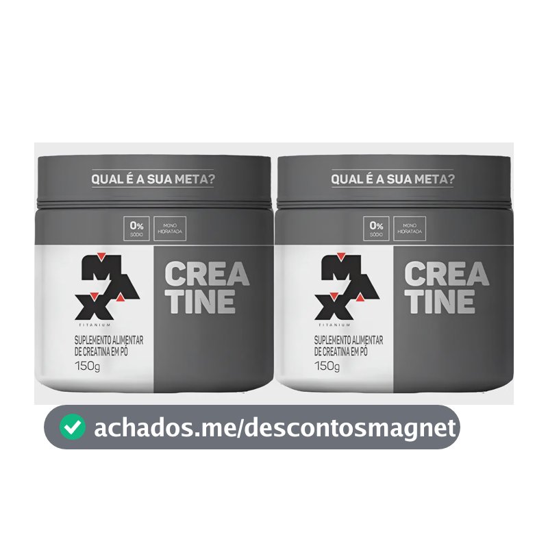 Combo 2x Creatina Pura 150g Pote - Kit Atacado Max Titanium Sem Sabor