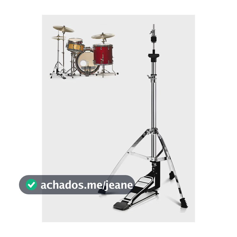 Máquina Para Chimbal Bateria Suporte Pedestal Estante Prateado