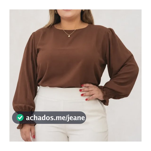 Blusa Feminina Manga Longa Plus Size Alfaiataria Elegante