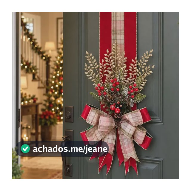 Escapulário Guirlanda Natalina Decoração Enfeite Porta De 2m Vermelho