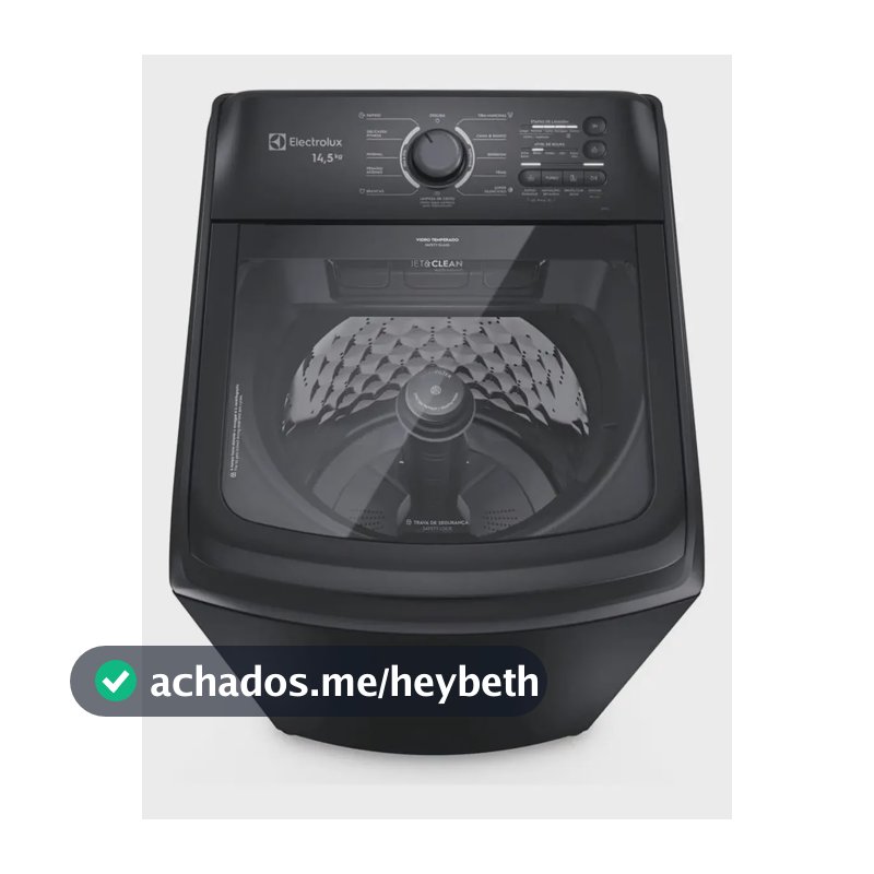 Máquina De Lavar Electrolux 14,5kg Cesto Inox Lep15 Preto