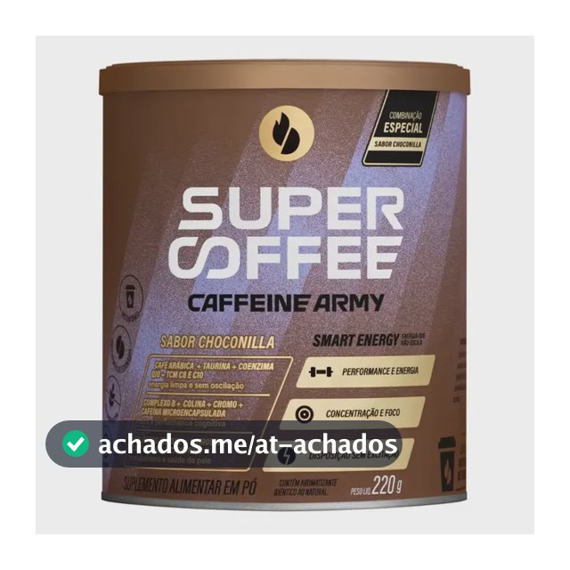 Cafeína Caffeine Army Supercoffee Classic Size em pó sabor Choconilla x 220g
