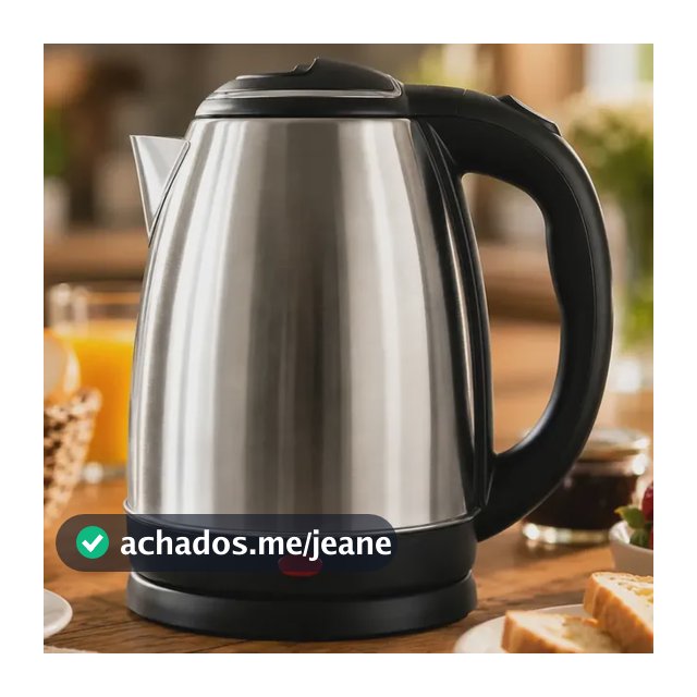 Chaleira Elétrica Inox 1,8 Litros Jarra Aquecedora Com Desligamento Automático e Base Giratória Aquecimento Rápido Alça Ergonômica Para Escritório Casa Cozinha Viagem Fervedor De Água Moderno