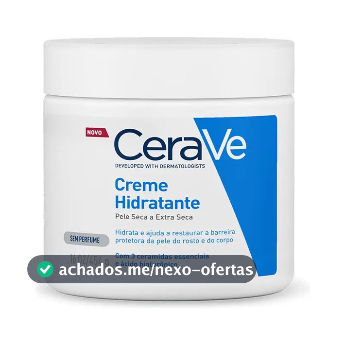 Creme Hidratante Corporal e facial para Pele Seca a Extra Seca Sem Perfume 454g CeraVe