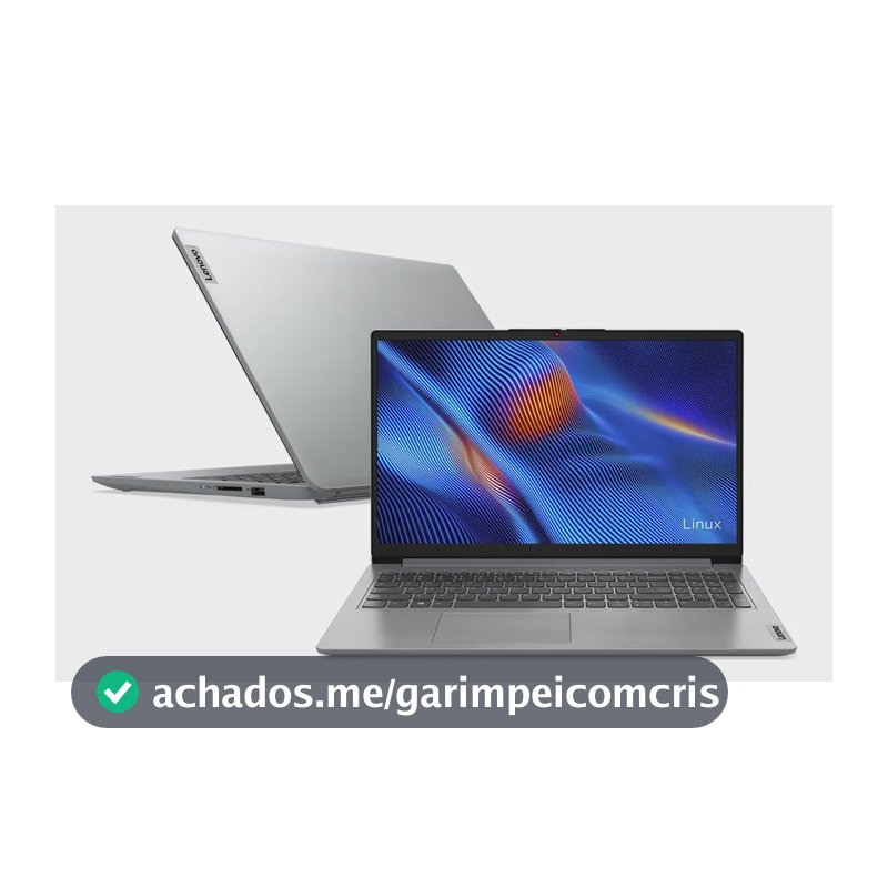 Notebook Lenovo Ideapad 1 Intel Core i3 1215U 4gb Ram 128gb Ssd Linux Tela 15,6" Intel Uhd Graphics 82VYS01100