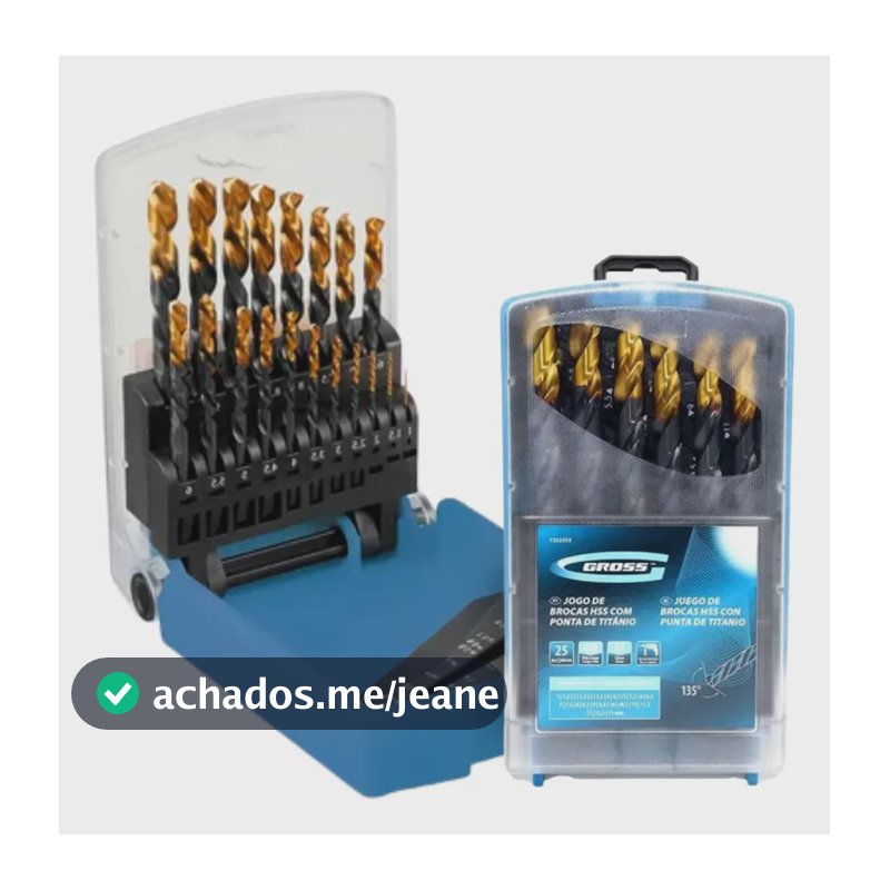 Jogo De Broca 1-13 Mm Hss C/ Nitreto De Titânio 25 Pçs Gross