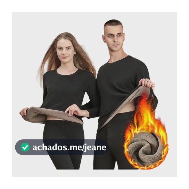 Conjunto Segunda Pele Térmica Flanelado Frio Intenso Preto
