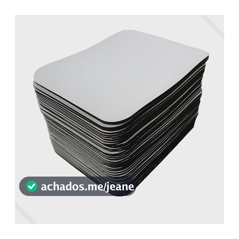 Mouse Pad Para Sublimação 15x20 Cm Branco Base 3mm 100 Un Branco Liso