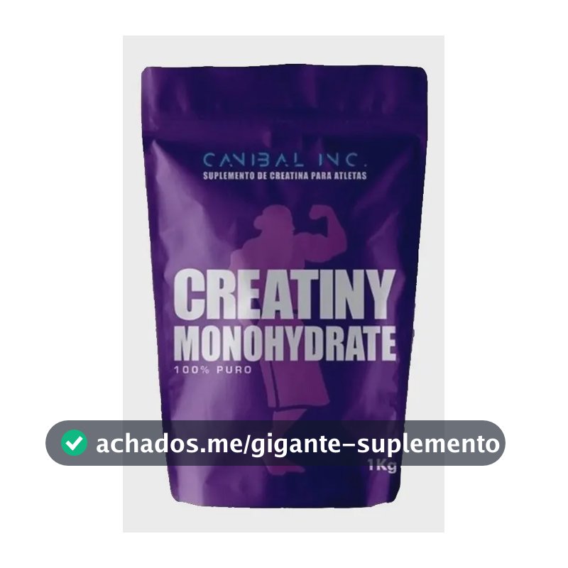 Creatina Monohidratada Canibal Inc 1kg Pó Sabor Natural Sem Glúten