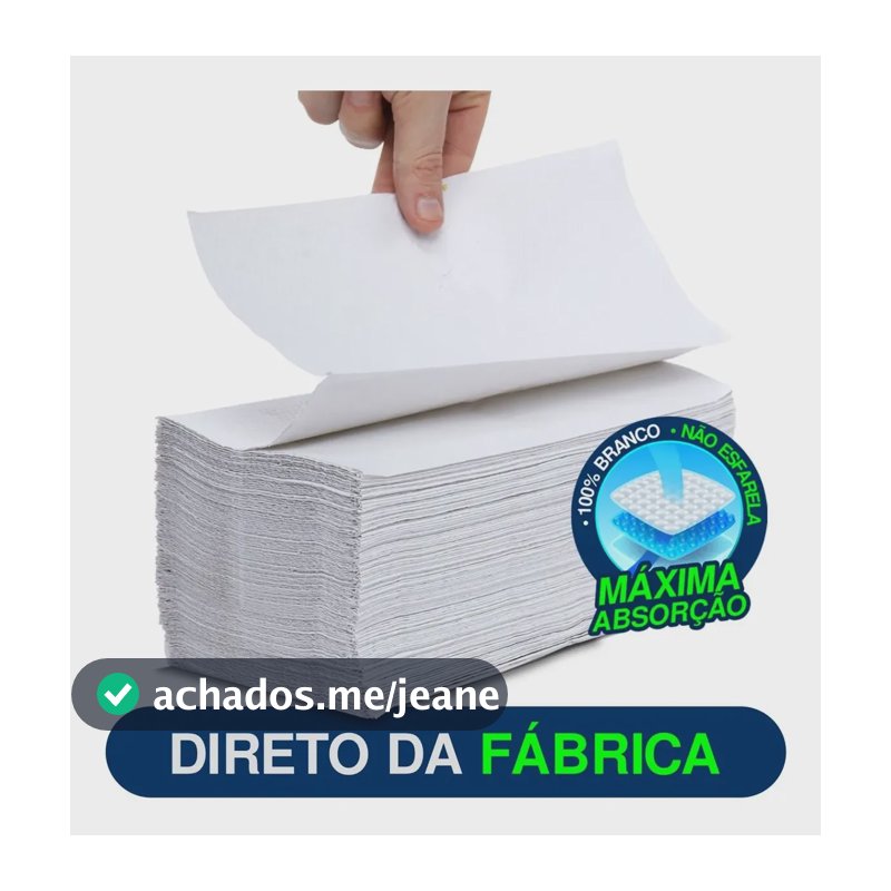 Kit 4000 Papel Toalha Interfolha Branco Puro Para Secar Mãos