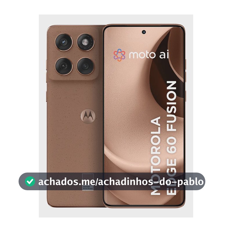 Smartphone Motorola Edge 60 Fusion 5G - 256GB 8GB RAM+16GB Ram Boost, Tela Quad-Curve moto AI 50MP Sony Camera ultrarresistencia militar IP68 + IP69 - Mocha Mousse