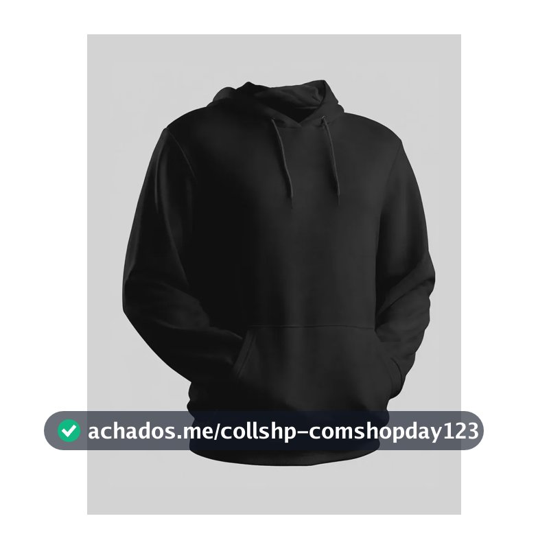 Blusa Moletom Canguru Liso Básico Premium Várias Cores G Preto