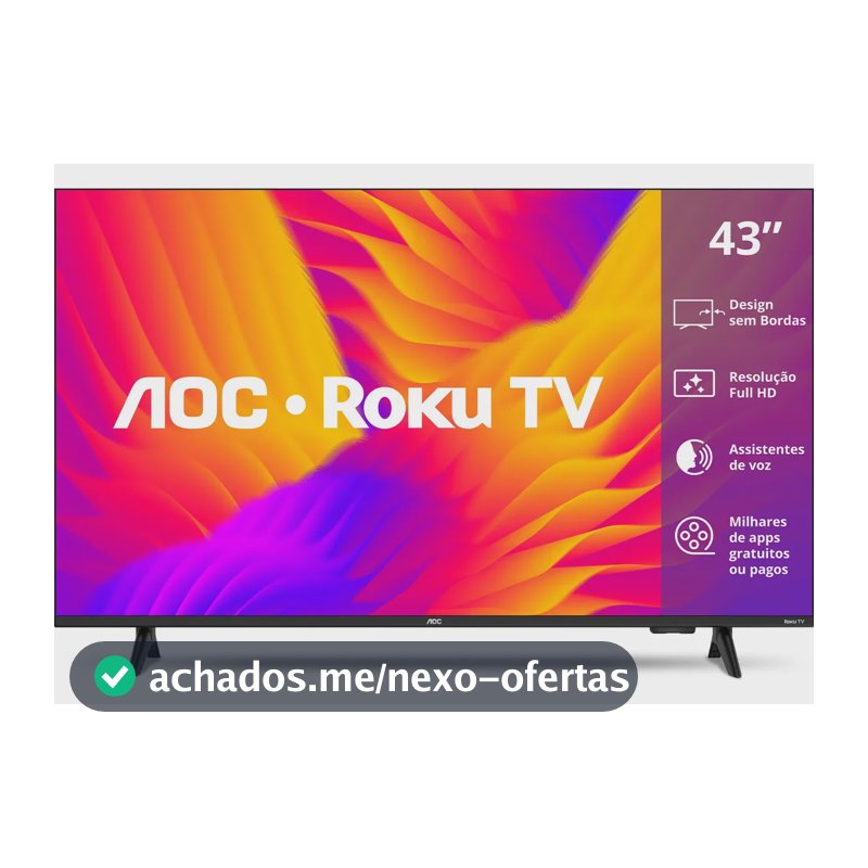 Smart Tv 43 Aoc Led Roku Full Hd Wi-fi 60hz Hdmi Usb 43s5155/78g
