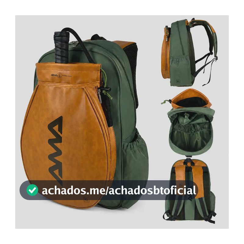 Mochila Raqueteira Beach Tennis Padel Ama Sport Vintage Verde