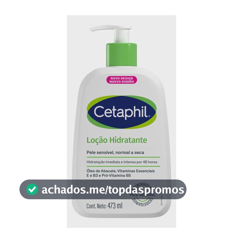 Cetaphil Loção Hidratante Corporal e Facial para Pele Sensível, Normal a Seca 473ml - Hidratação 48h
