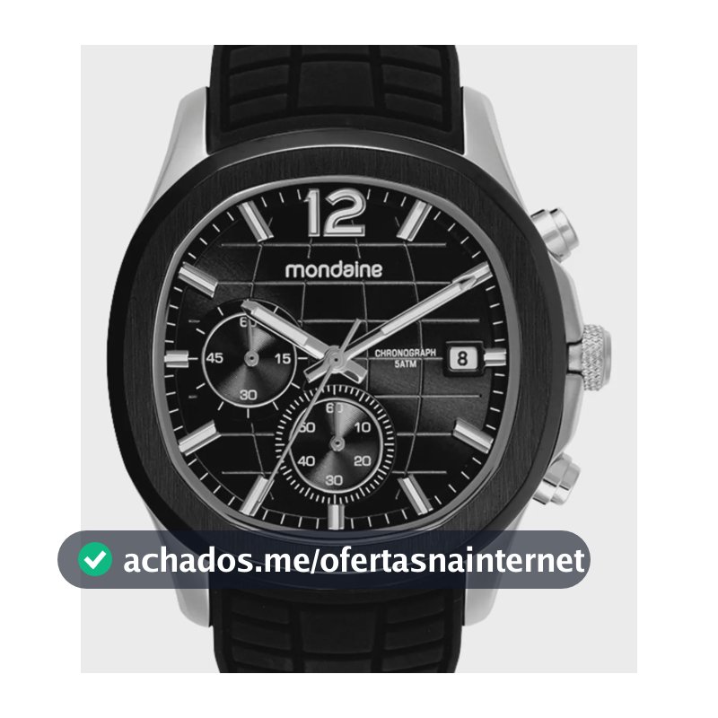Relógio Mondaine Masculino Analógico com Pulseira de Silicone e Calendário