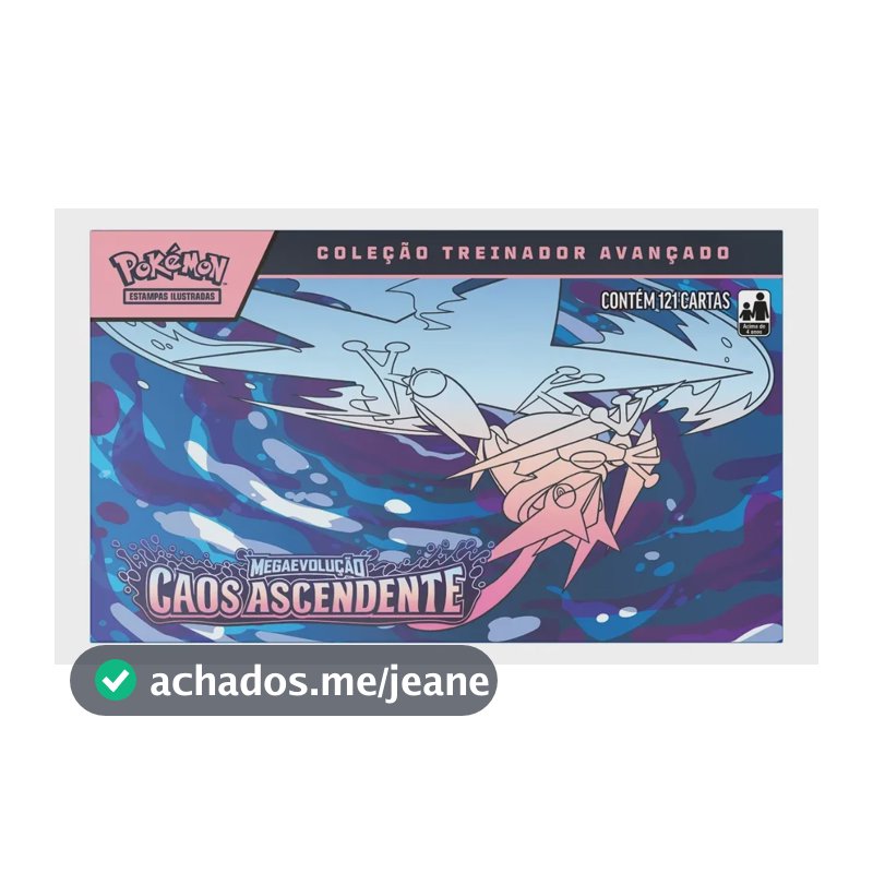 Cartas Pokémon Box Colecionável TCG Coleção Mega Caos Ascendentes com 121 Cards Copag