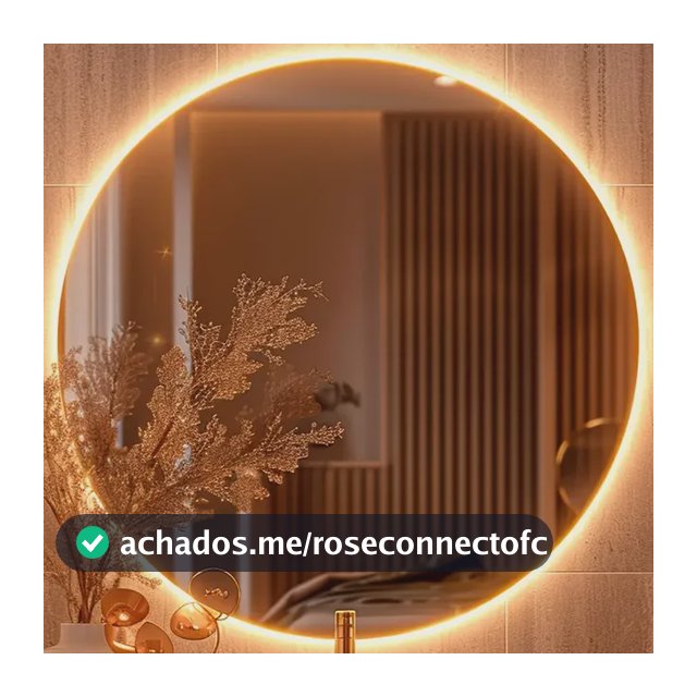 Espelho Redondo 60cm C/ Led Para Parede Quarto Banheiro Sala