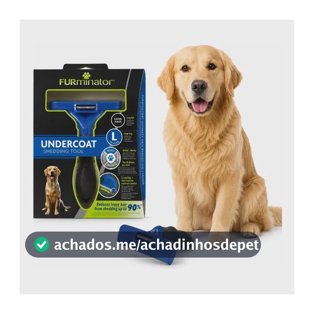 Pente Furminator Removedor Pelo Cães Grandes Pelos Longos Aço Inoxidável