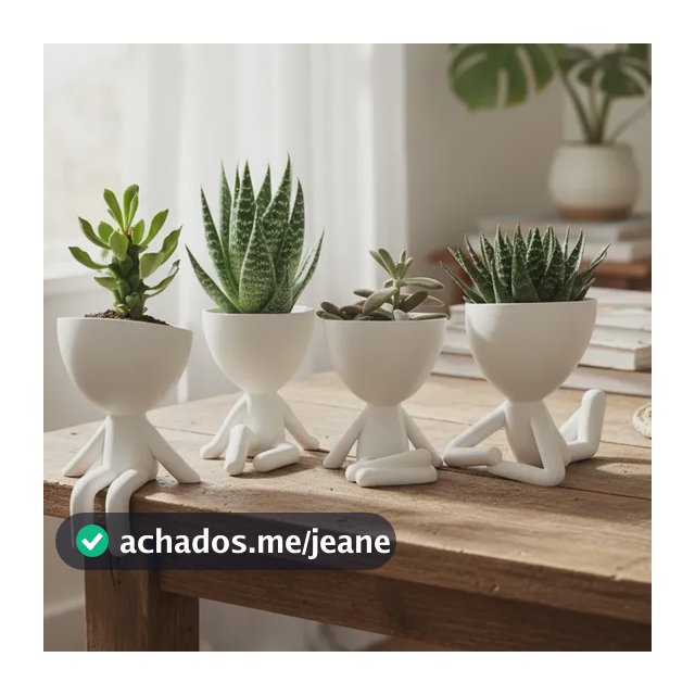 Robert Plant Kit 4 Mini Vasinhos 6cm Cactos Suculentas Decor