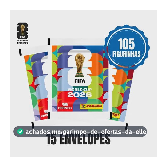 Kit 15 Envelopes Copa Do Mundo 2026 - 105 Figurinhas