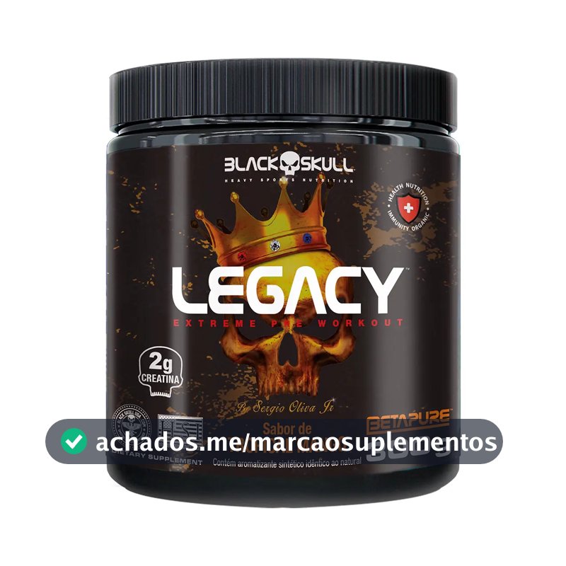 Pré-treino Legacy - 300g Black Skull Tropical Mango