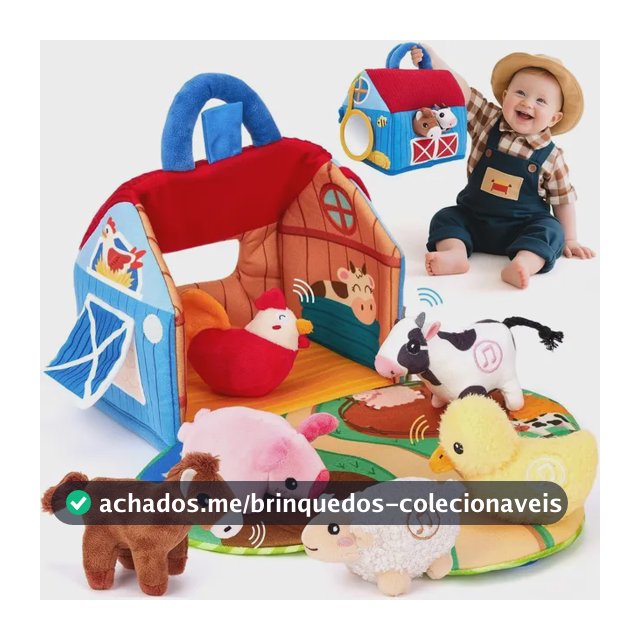 Fazenda De Pelúcia Interativa Com Animais, Brinquedo Montess