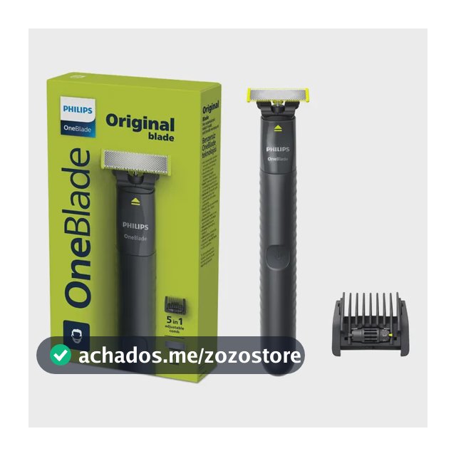 Barbeador e Aparador Elétrico Philips OneBlade com Pente 5 em 1, Sem Fio e À Prova D'Água - QP1425/10