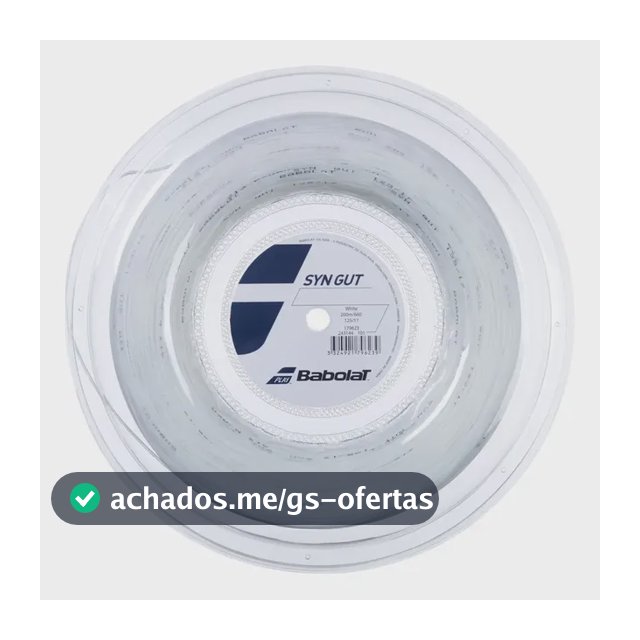 Tamanho do rolo de corda Babolat Syn Gut 1,25 mm 1,30 mm x 200 m, cor branca