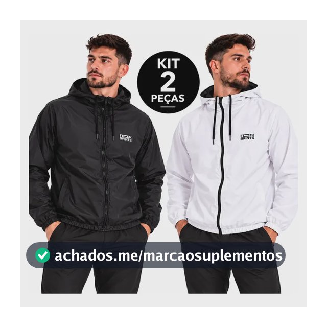 Kit 2 Jaquetas Corta Vento Impermeável Liso Unissex