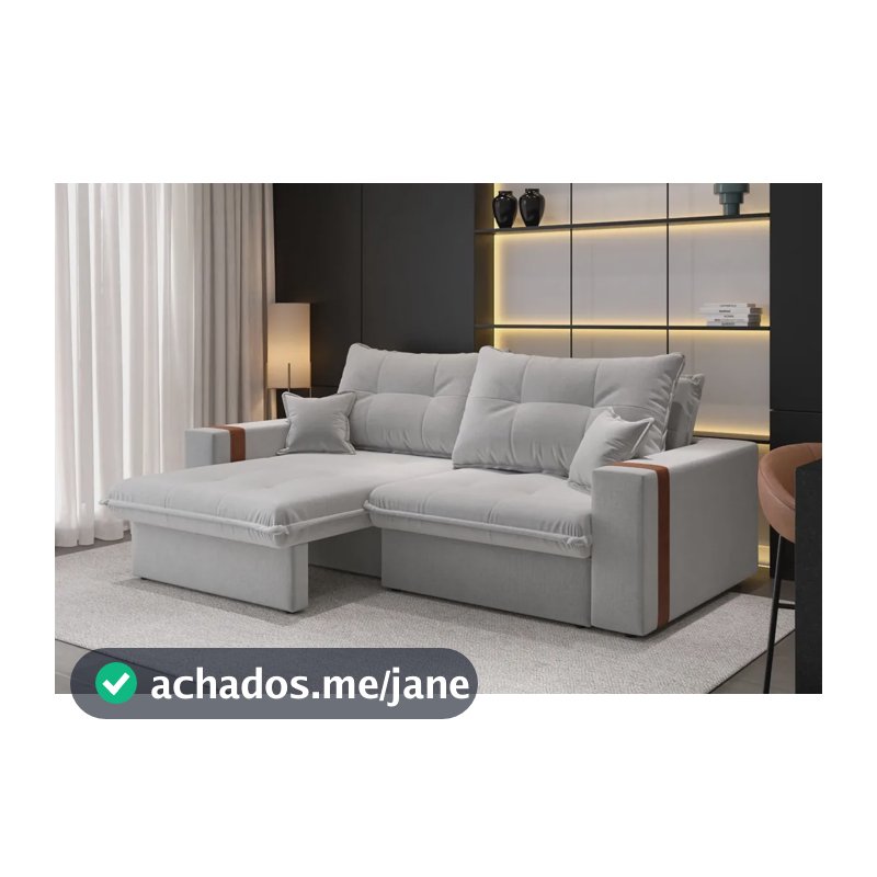 Sofá-cama Retrátil Reclinável 3 Lugares Linho 2,00m Ipanema Cor Cru