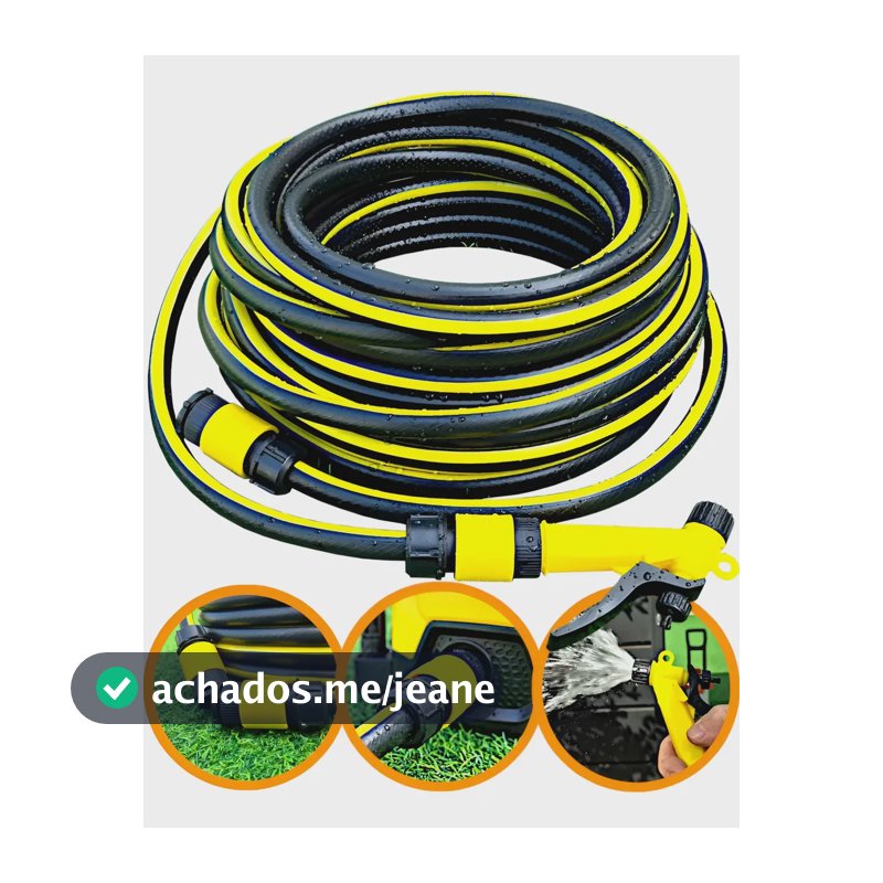Mangueira De Jardim 1/2 10m Para Lavadora De Alta Pressão Preto