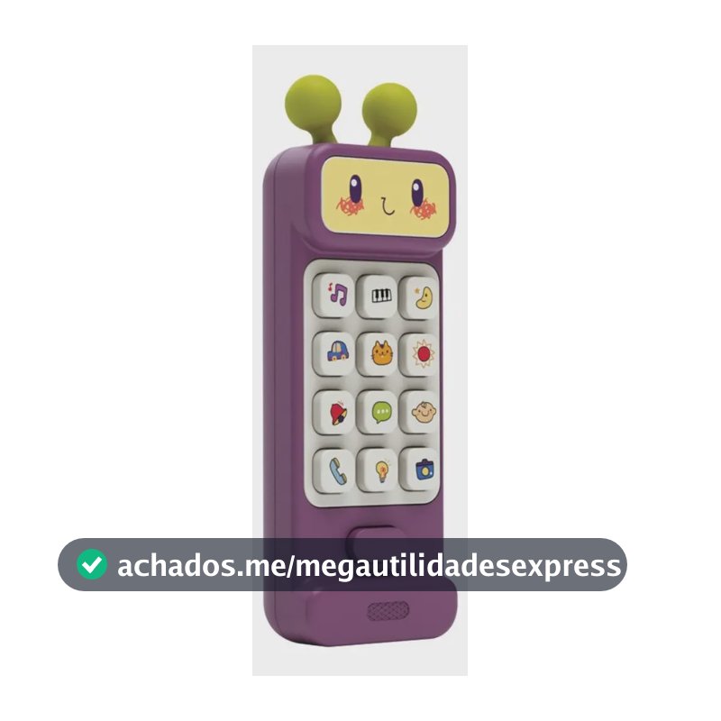 Brinquedo Infantil Baby Phone Música Luz Mordedor Polibrinq Cor Robô Roxo