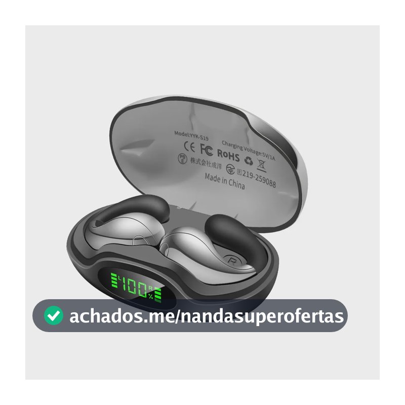 Fone de Ouvido Boytond S19AI Bluetooth com Tradução, Tradutor 144 Idiomas em Tempo Real, Som Estéreo, Esportivos, Graves Poderosos, 56H de duração, Negócios Viagens, iPhone Samsung Xiaomi, Preto