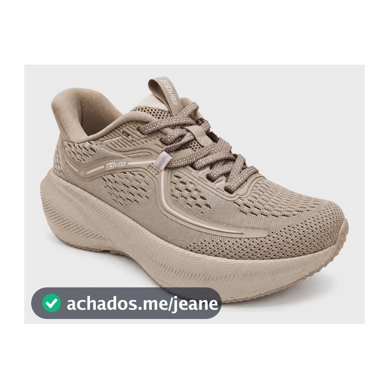 Tênis Feminino Activitta 4849306 Camel Nude Casual Leve Camel-nude-cinza-branco 38,0 Br