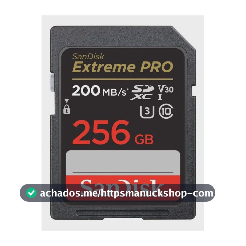 Cartão De Memória Sandisk Extreme Pro 256gb 200mb/s 4k Uhd