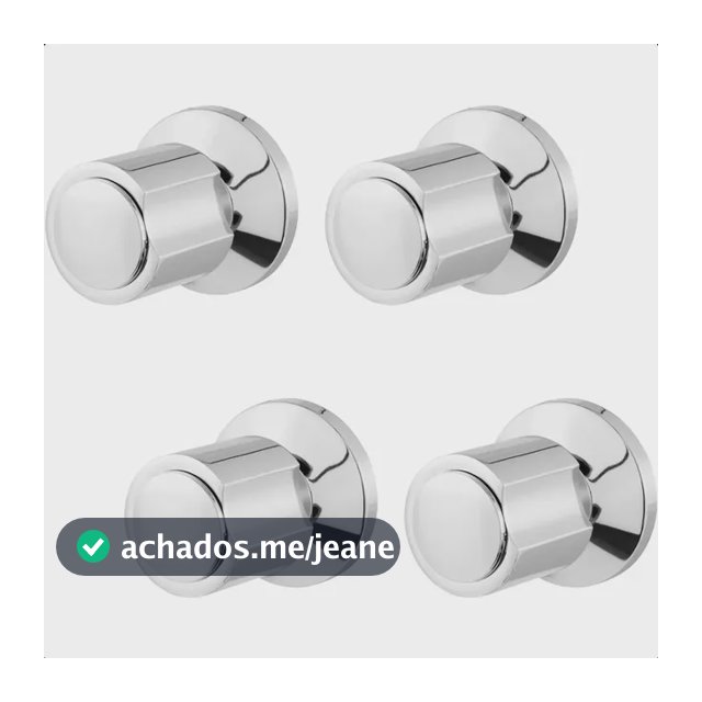 Kit 4 Acabamento Registro Volante Redondo Metal Padrão Deca Acabamento Cromado Cor Prateado
