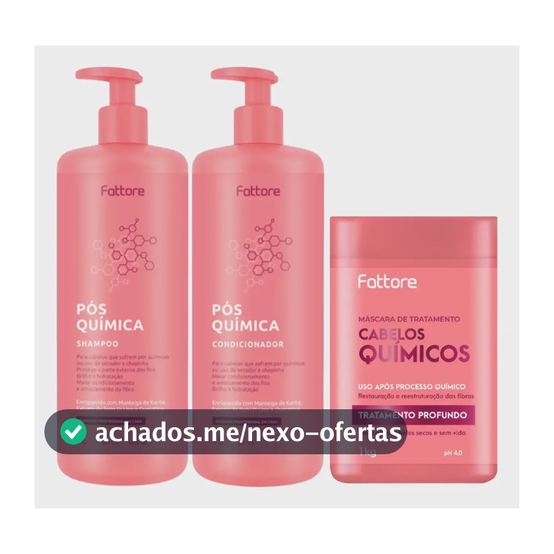 Kit Fattore Pós Química Sh + Cond 1l + Máscara 1kg
