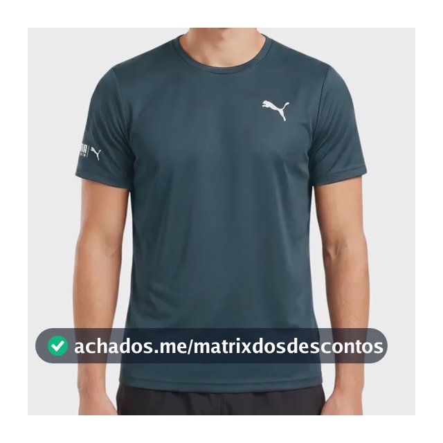 Camiseta Puma Masculina Térmica Manga Curta Proteção Uv 50+